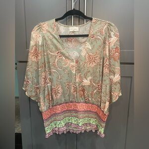 Melloday Flowy Floral Multicolored Blouse